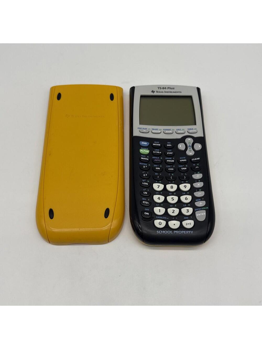 Texas Instruments TI-84 Plus Graphing Calculator Yellow School Property Tested